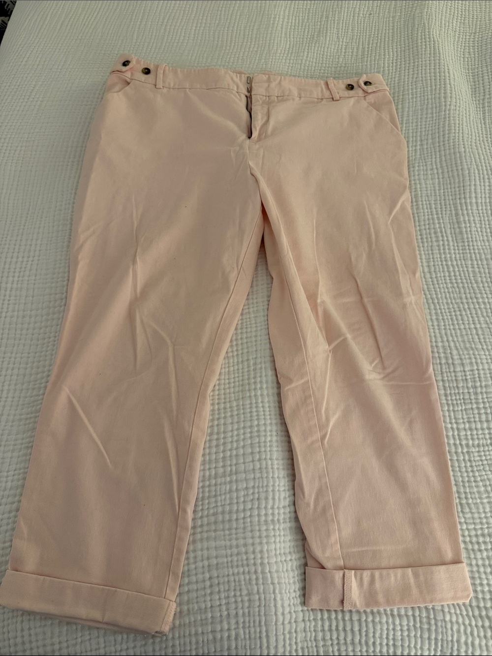 Classic Women's Cropped Chino Pants - Light Pink Ava & Viv